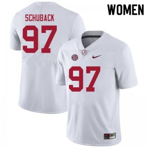 NCAA Women's Alabama Crimson Tide #97 Reid Schuback Stitched College 2021 Nike Authentic White Football Jersey RB17G61FJ